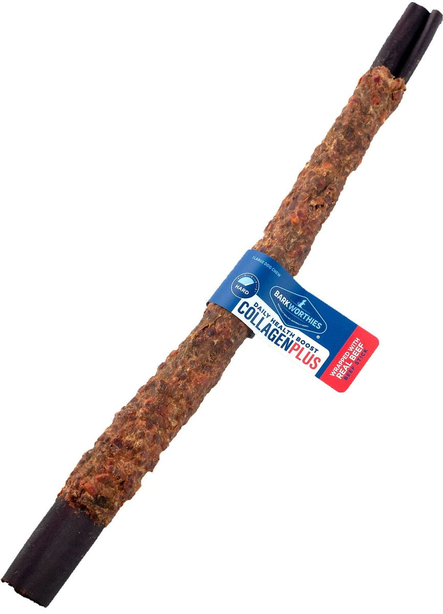 Barkworthies 12” Collagen Beef Wrapped 12'' Bully