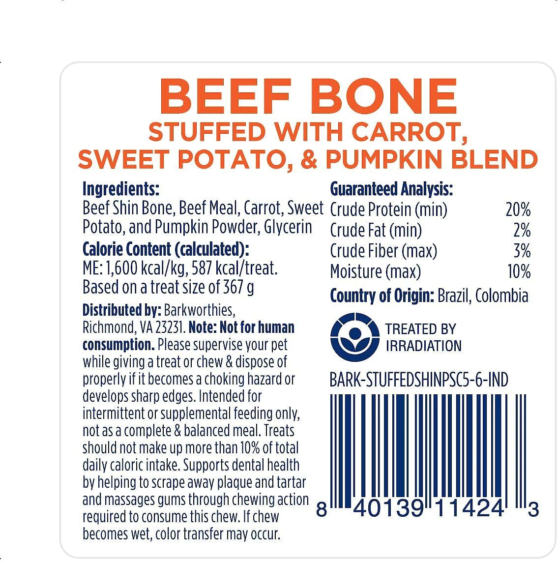 Barkworthies- 5-6'' Shin Bone stuffed w/ Flavor