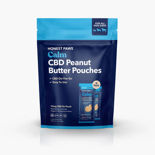 Honest Paws- Calm- 10mg CBD per Pouchs- 1oz/6 pack -peanut butter flavored