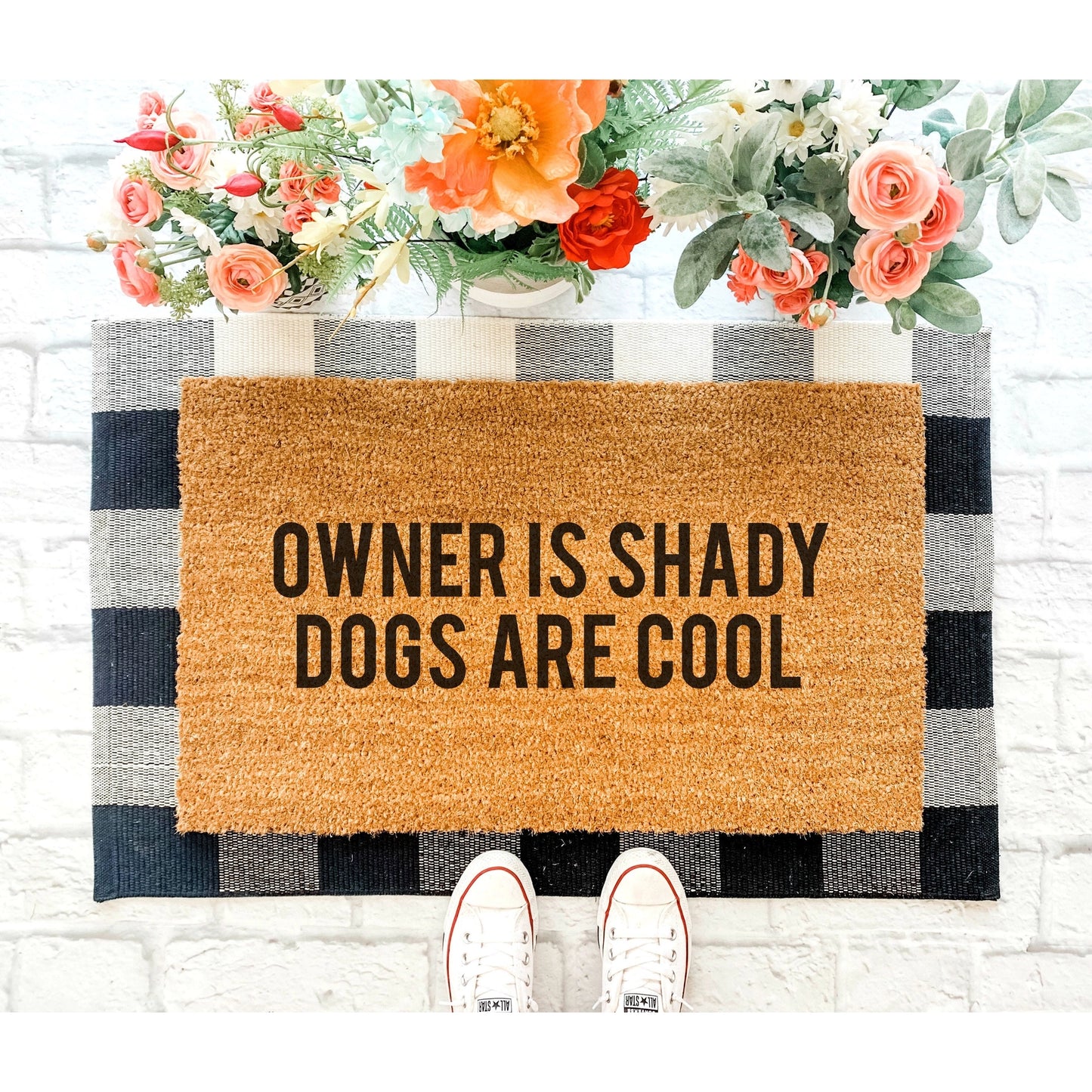 "Owner is Shady Dog Are Cool" Welcome DoorMat